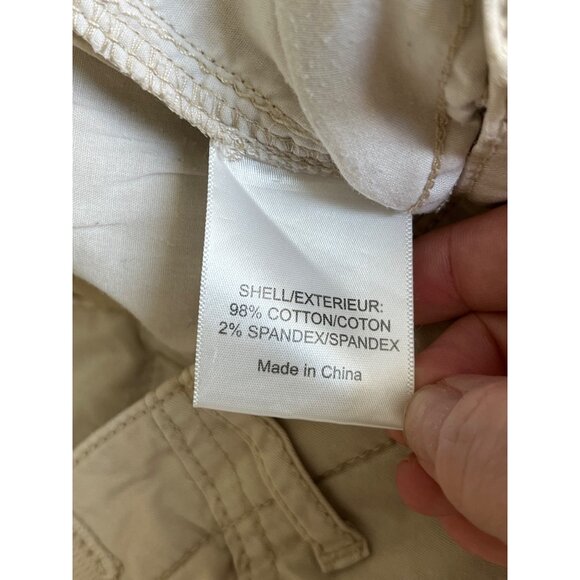 Tory Burch Chino Cargo Pants Khaki Tan Ankle Toe Pockets Cotton Blend Size 30 - Picture 9 of 11